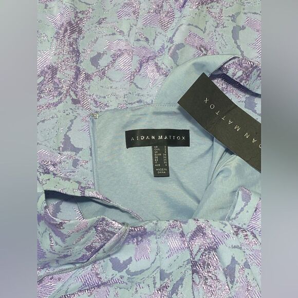 Aidan Mattox Metallic Floral Jacquard Dress size 2 - Picture 11 of 11